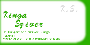 kinga sziver business card